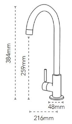CARRON PHOENIX SAVOY MATT BLACK SINGLE SIDE LEVER MONO SINK MIXER TAP with SWAN NECK SWIVEL SPOUT & FLOW REGULATOR, 115.0746.571 CARRON PHOENIX SAVOY MATT BLACK SINGLE SIDE LEVER MONO SINK MIXER TAP with SWAN NECK SWIVEL SPOUT & FLOW REGULATOR, 115.0746.571